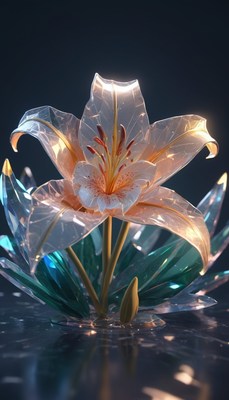 Crystal lily in water