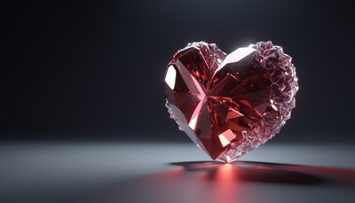 Heart-shaped ruby gemstone