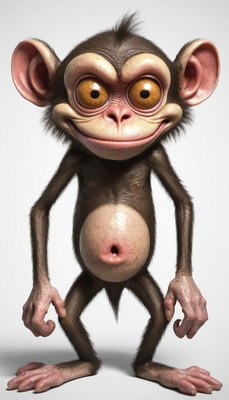 Smiling monkey portrait