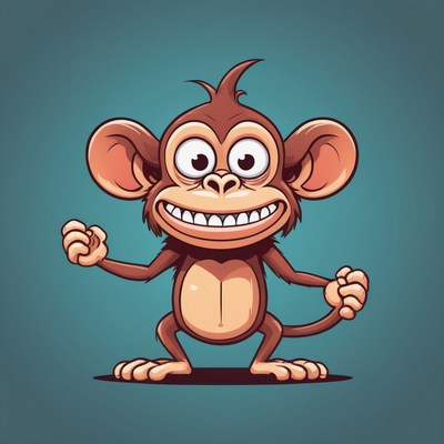 Smiling cartoon monkey