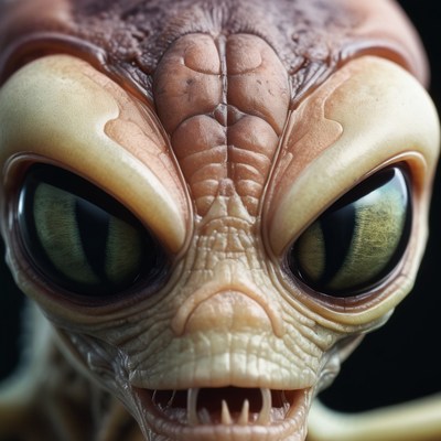 Close-up of a creature's face