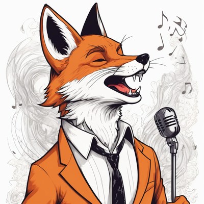 Fox singing into microphone