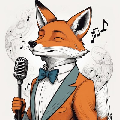 Fox singing into microphone