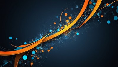 Abstract orange and blue swirls