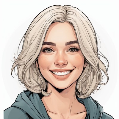 Blonde woman smiling portrait