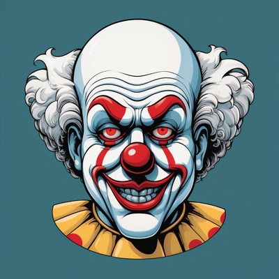 Evil clown illustration