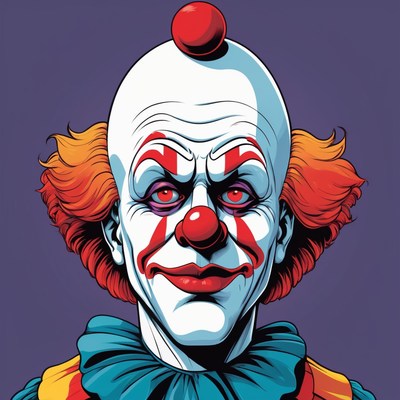 Creepy clown illustration