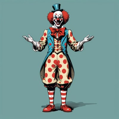 Creepy clown illustration
