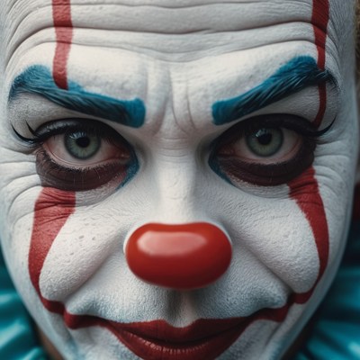 Close-up of clown's face