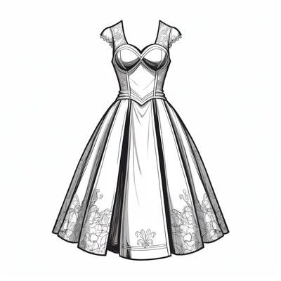 Vintage dress sketch