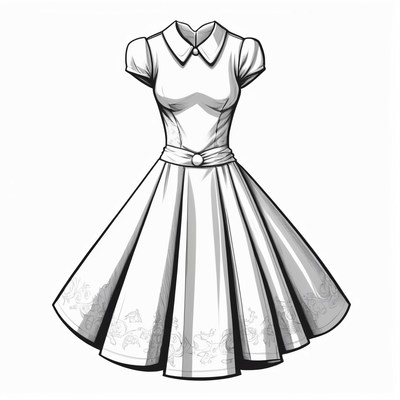 Vintage dress sketch
