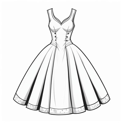Vintage dress illustration