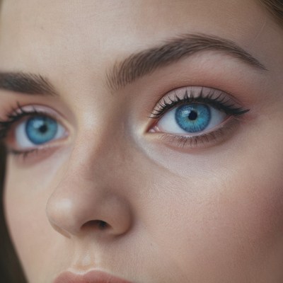Closeup of blue eyes