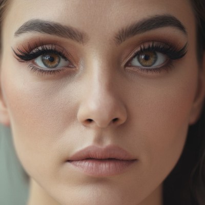 Woman with makeup close-up