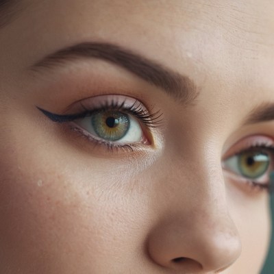 Close-up of woman's eye with eyeliner