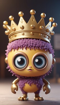 Golden crowned furry creature