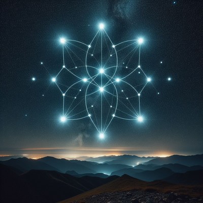 Starry night geometric pattern