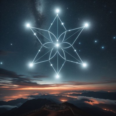 Starry night geometric pattern