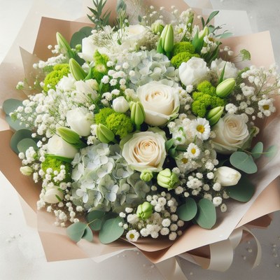 White and green flower bouquet