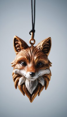 Fox head pendant necklace