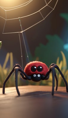 Red spider on a web