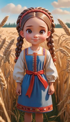 Girl in wheat field