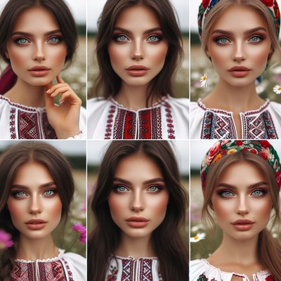 Woman in traditional ukrainian blouse