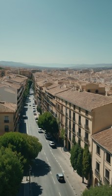 Aerial view of a street in spain