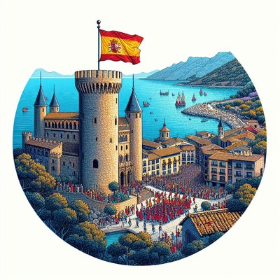 Spanish castle seaside celebration
