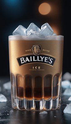 Bailly's ice drink with ice cubes