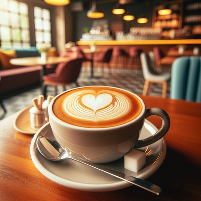 Latte art in a cafe