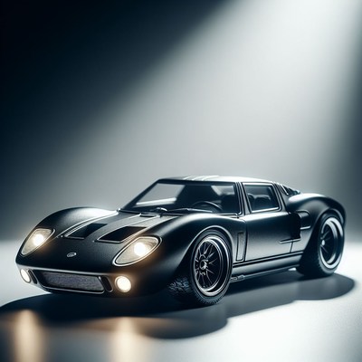 Black ford gt40 under spotlight