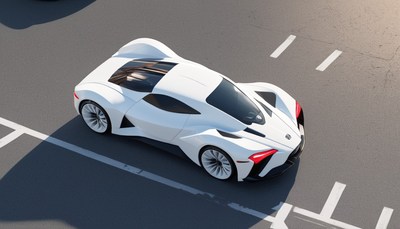 White sports car on racetrack