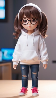 Anime girl in white hoodie