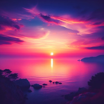 Sunset over the ocean