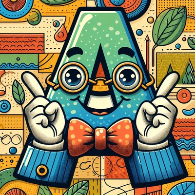 Smiling letter a character