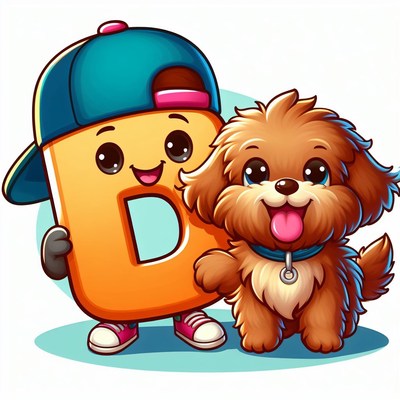Letter d with puppy