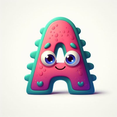 Smiling cartoon letter a