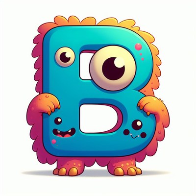 Blue monster letter b
