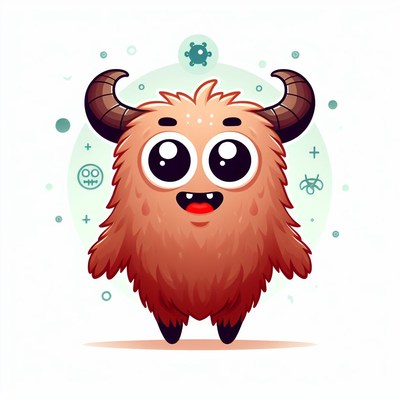 Cute monster with horns