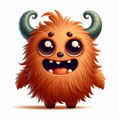 Friendly furry monster illustration