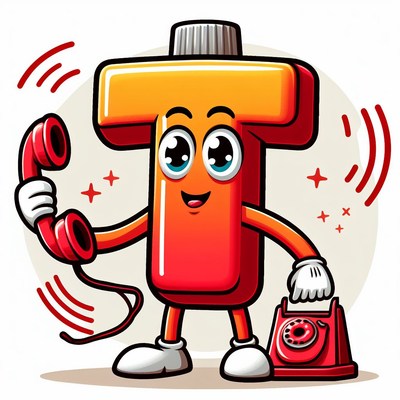 Red bottle character holding phones