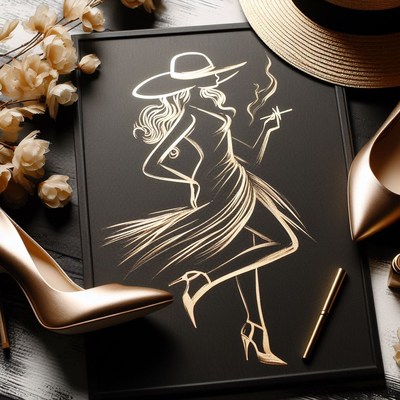 Gold woman illustration