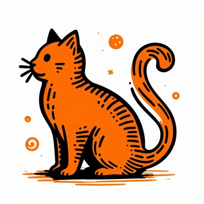 Orange cat illustration