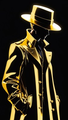 Golden man in fedora