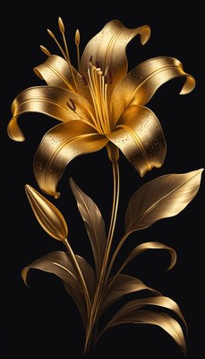 Golden lily bloom