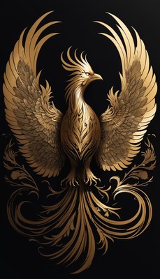 Golden phoenix illustration