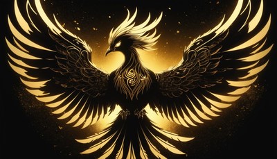 Golden phoenix illustration