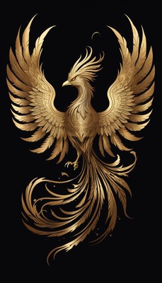 Golden phoenix illustration