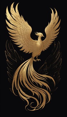 Golden phoenix illustration